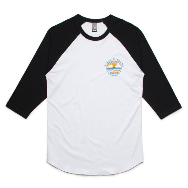 Kohi Kippers Blue - Mens Raglan Tee Thumbnail