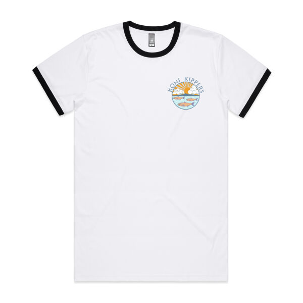 Kohi Kippers Blue - Mens Ringer Tee Thumbnail