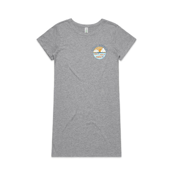 Kohi Kippers Blue - Womens Mika Organic Short Sleeved Dress Thumbnail