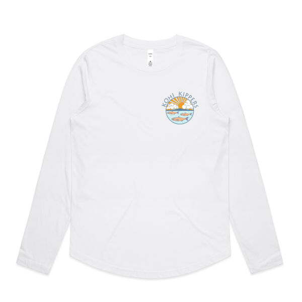 Kohi Kippers Blue - Womens Curve Longsleeve Tee Thumbnail