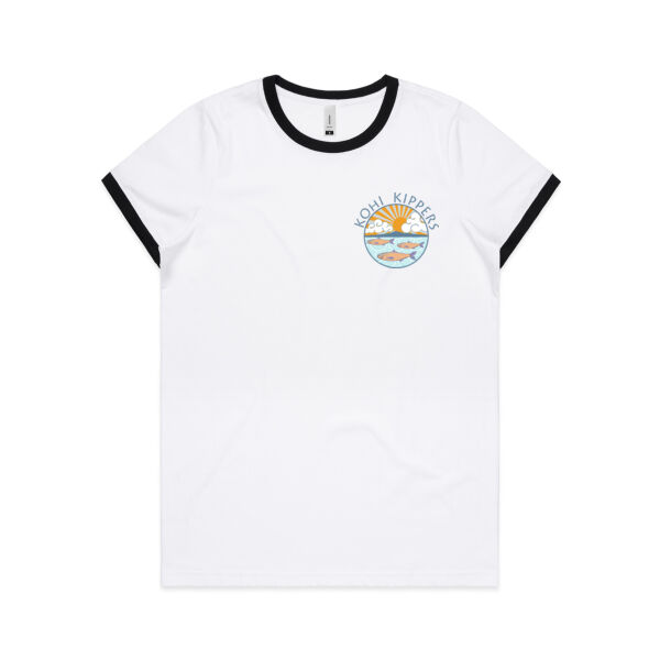 Kohi Kippers Blue - Womens Ringer Tee Thumbnail